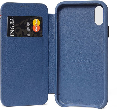 Decoded Leather Slim Wallet Blue iPhone XR - Phone Cover - Main image