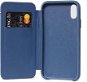 Entschlüsselte Leder Slim Wallet Blau iPhone XR - Handyhülle