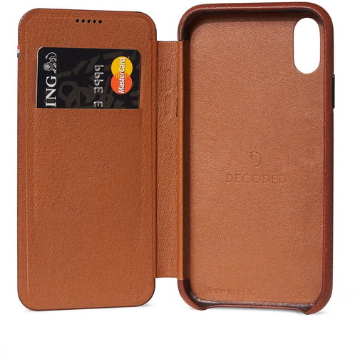 Decoded Leather Slim Wallet Brown iPhone XS Max - Phone Cover - Main image
