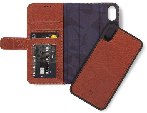 Decorated Leather 2in1 Wallet Brown iPhone XS Max - Phone Case - Main image