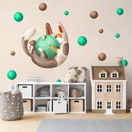 Decoralina – Kocour a zelená klubíčka - Samolepicí fólie