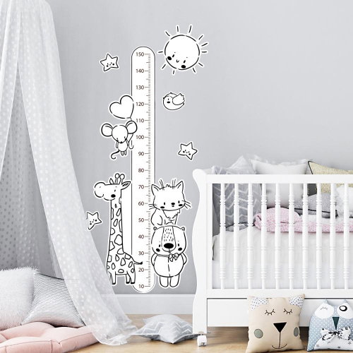 Decoralina – Zvířátka 2 - dětský metr na zeď - Samolepicí fólie - Main image