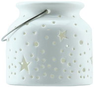 DECOLED Christmas candle holder - white, 14 × 14 × 11,5 cm - Christmas Candlestick