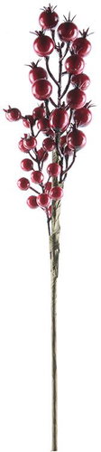 Decoled red ornament, twig, 38 cm - Decoration - Main image