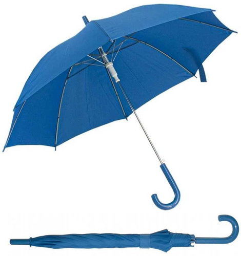 Derby Children's Bare Bone Ejector Umbrella, blue, solid colour blue - Children's Umbrella - Main image