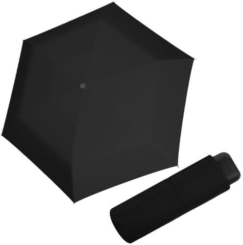 Derby Micro Slim - women's/children's folding umbrella, black, solid colour black - Children's Umbrella - Main image