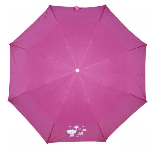 Derby Mini Printed - Kids Folding Umbrella, Pink, solid colour pink - Children's Umbrella - Main image