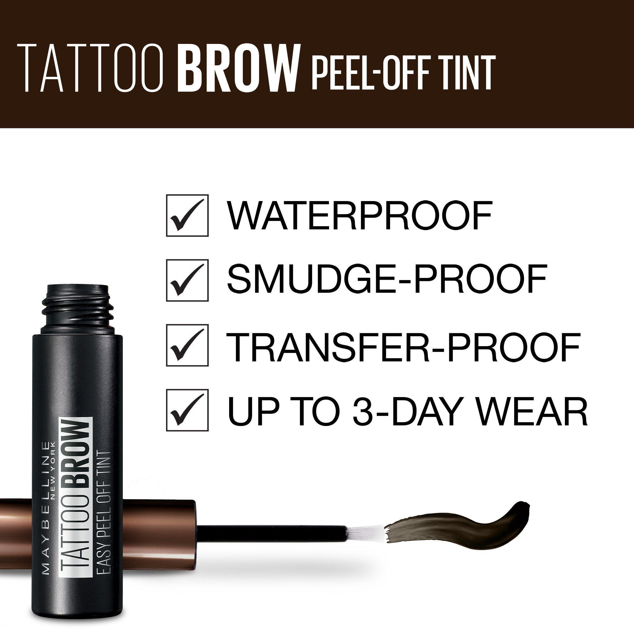 Maybelline Tattoo Studio Waterproof Eyebrow Gel Makeup, Deep Brown -  Walmart.com