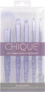 CHIQUE 5 PC Chique Complete Face Set Pink Glitter - Set of cosmetic face brushes with pink t - Make-up Brush Set