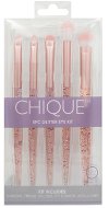 CHIQUE 5 PC Chique Eye Set Pink Glitter – Súprava kozmetických štetcov na oči s ružovými trblietkami 5 ks - Sada štetcov na líčenie