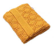 Baby Nellys, blanket LOVE, 75×95cm - mustard - Blanket