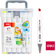 DELI colour Emotion sketch pen, double-sided, 24 colours - Markers