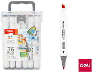 DELI colour Emotion sketch pen, double-sided, 36 colours - Markers