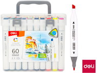 DELI colour Emotion sketch pen, double-sided, 60 colours - Markers