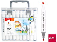 DELI colour Emotion sketch pen, double-sided, 80 colours - Markers