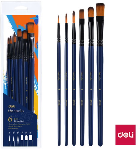 DELI FINENOLO round and flat - set of 6 - Brush - Main image