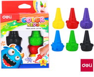 DELI colour Kids Fingers, 6 colours - Wax Crayons