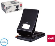 DELI effortless, all-metal, for 45 sheets, black - Paper Punch