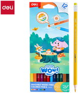DELI colour WOW woodless hexagonal with rubber 12 colours - Coloured Pencils