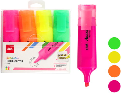 DELI ES622 neon - set of 4 colours - Highlighter - Main image