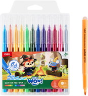 DELI WOW EC172 Glitter 12 Colours - Felt Tip Pens