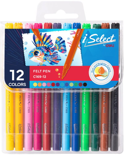 DELI iSelect EC169-12 12 Colours - Felt Tip Pens - Main image