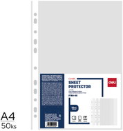 DELI A4/60 microns, Glossy - Pack of 50 - Sheet Potector