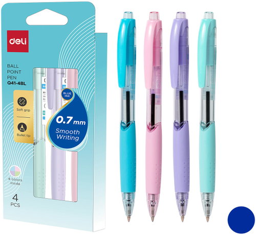 DELI EQ41-4BL modré - balení 4 ks - Ballpoint Pen - Main image