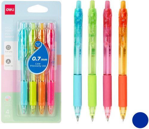 DELI EQ057-4BL modré - balení 4 ks - Ballpoint Pen - Main image