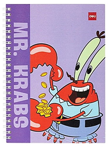 DELI SPONGEBOB spirálový A5 linkovaný, 60 listů, Mr. Krabs - Notepad - Main image