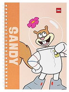 DELI SPONGEBOB spirálový A5 linkovaný, 60 listů, Sandy - Notepad