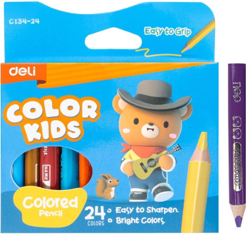 DELI Color Kids JUMBO mini trojhranné 24 barev - Coloured Pencils - Main image