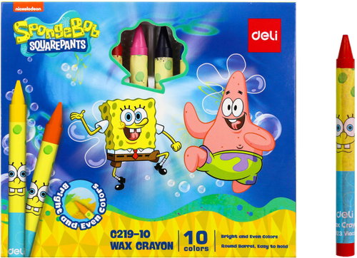 DELI Spongebob kulaté 10 barev - Wax Crayons - Main image