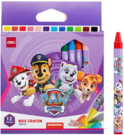 DELI Tlapková patrola kulaté 12 barev, fialový obal - Wax Crayons