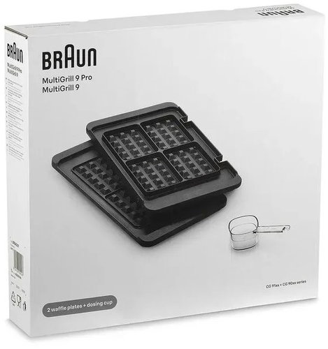 De'Longhi Braun BRSK007 waffle plates, MultiGrill 9, 9 Pro, 2 pcs - Replacement Hotplate - Main image