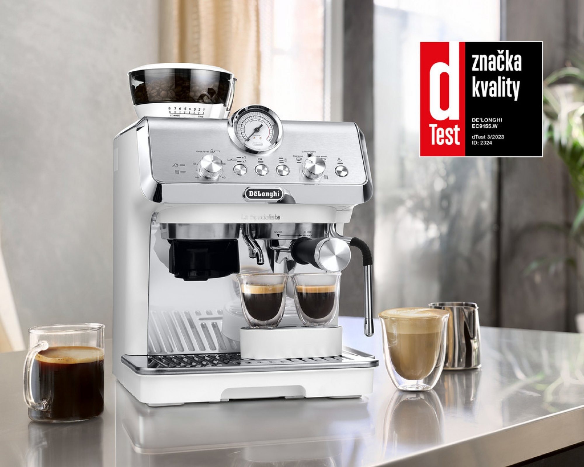 De Longhi La Specialista Arte EC 9155. W Lever Coffee Machine