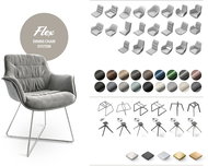 DELIFE Jídelní židle Yago-Flex zaoblená podnož černá mikrovlákno taupe vintage - Jídelní židle