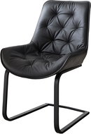 DELIFE Jídelní židle Taimi-Flex černá pravá kůže konzolová podnož plochá černá - Jídelní židle