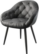 DELIFE Jídelní židle Gaio-Flex černá pravá kůže zaoblená podnož černá - Jídelní židle