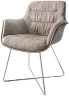 DELIFE Jídelní židle Kaira-Flex taupe vintage podnož ve tvaru "X" z nerezové oceli - Jídelní židle