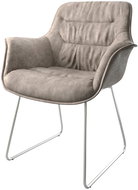 DELIFE Jídelní židle Kaira-Flex taupe vintage tenká podnož z nerezové oceli - Jídelní židle