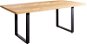 Jídelní stůl DELIFE Jídelní stůl Edge 200 × 100 cm přírodní dub nepravidelná hrana kovová podnož černá - Jídelní stůl