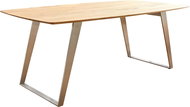 DELIFE Jídelní stůl Edge 200 × 100 cm zaoblený tvar přírodní dub švýcarská hrana - Jídelní stůl