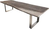 DELIFE Jídelní stůl Edge 280x100cm platinová akácie nerezová ocel úzká - Jídelní stůl