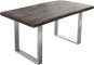 Jídelní stůl DELIFE Jídelní stůl Edge 160 × 90 cm XL platinová akácie nerezová ocel úzká - Jídelní stůl