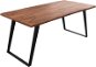 Jídelní stůl DELIFE Jídelní stůl Edge 180 × 90 cm hnědá akácie kov černý šikmý - Jídelní stůl