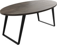 DELIFE Jídelní stůl Edge 200 × 100 cm hnědé mango kovová černá podnož šikmá - Jídelní stůl