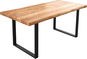 Jídelní stůl DELIFE Jídelní stůl Edge 180 × 90 cm XL přírodní akácie tenká podnož kov černý - Jídelní stůl