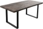Jídelní stůl DELIFE Jídelní stůl Edge 180 × 90 cm XL platinová akácie tenká podnož černá - Jídelní stůl