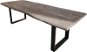 DELIFE Jídelní stůl Edge 260 × 100 cm platinová akácie tenká podnož černá - Jídelní stůl